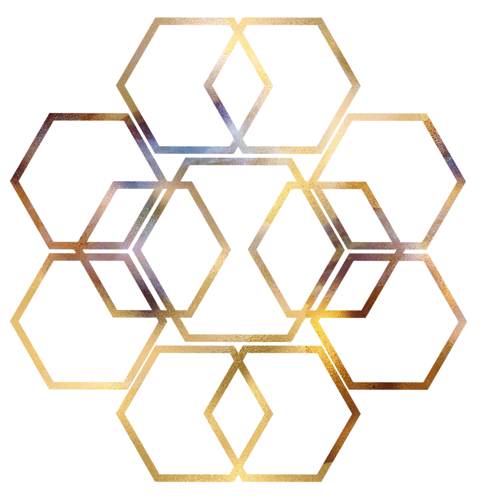 gold hexagons