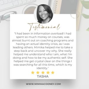 Mindset Business Coach - Tasha Testimonial